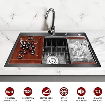 BRUNT メスティン BURCHAIN 30 Inch Stainless Steel Kitchen Sink 16 Gauge Drop